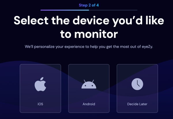 eyeZy step2 choose device